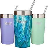 Healthy Human Stainless Steel Tumbler with Straw & Lid | Splash Proof Insulated Travel Cup | Eco-Friendly Coffee Tumblers | Water Cups with Straws Cleaner and Splash Proof Lids (20oz, Bora Bora)