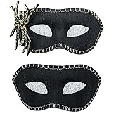 Aqearl Couple Masquerade Mask for Women Men Shiny Venetian Mask Halloween Mask for Party Prom Ball Costume Mask (Halloween Set)