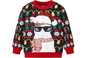NUBEEHOHO Toddler Boys Girls Christmas Sweatshirt Long Sleeve Baby Santa Claus Sweaters Xmas Winter Clothes 2-7T