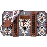 Wrangler Wallet Purse for Women Western Aztec Clutch Wristlet Wallet with Credit Card Holder