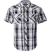 Men's Western Snap Casual Shirt Two Pocket Short Sleeve Shirt