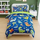 Dinosaur Design Duvet Cover Sets Twin Size for Kids Boys, Include 1 Comforter Cover 68x86 Inches and 1 Pillowcase 20x26 Inches, Comforter Not Included, Gift for Christmas Birthday