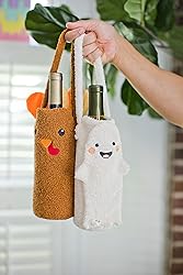 Pearhead Sherpa Wine Bottle Gift Bag, Ghost Wine