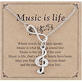 AHAETH Musician Gifts for Women Adults Teacher Lover Themed Bday Jewelry Music Necklace