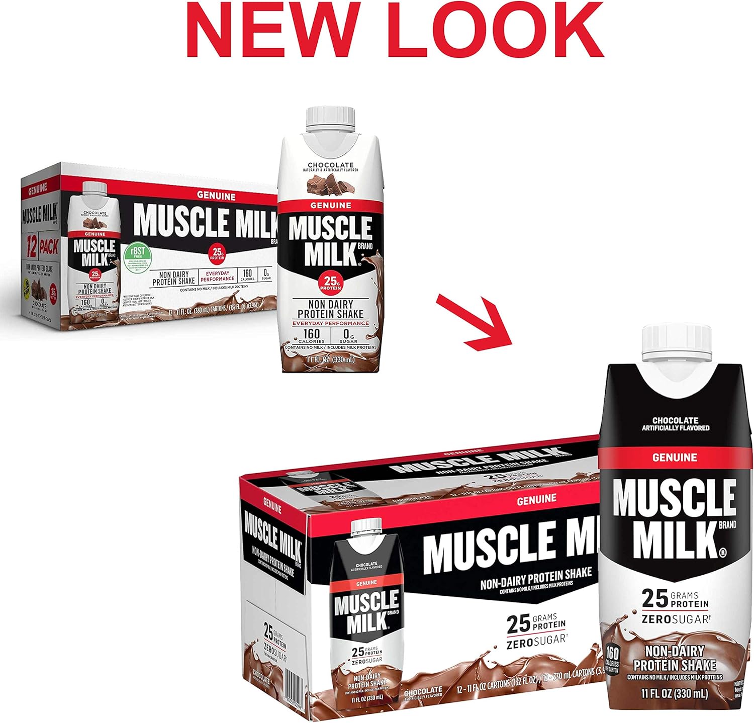 Muscle Milk Genuine Protein Shake, Chocolate, 25g Protein, 11 Fl Oz, 12 Pack: Health & Personal Care