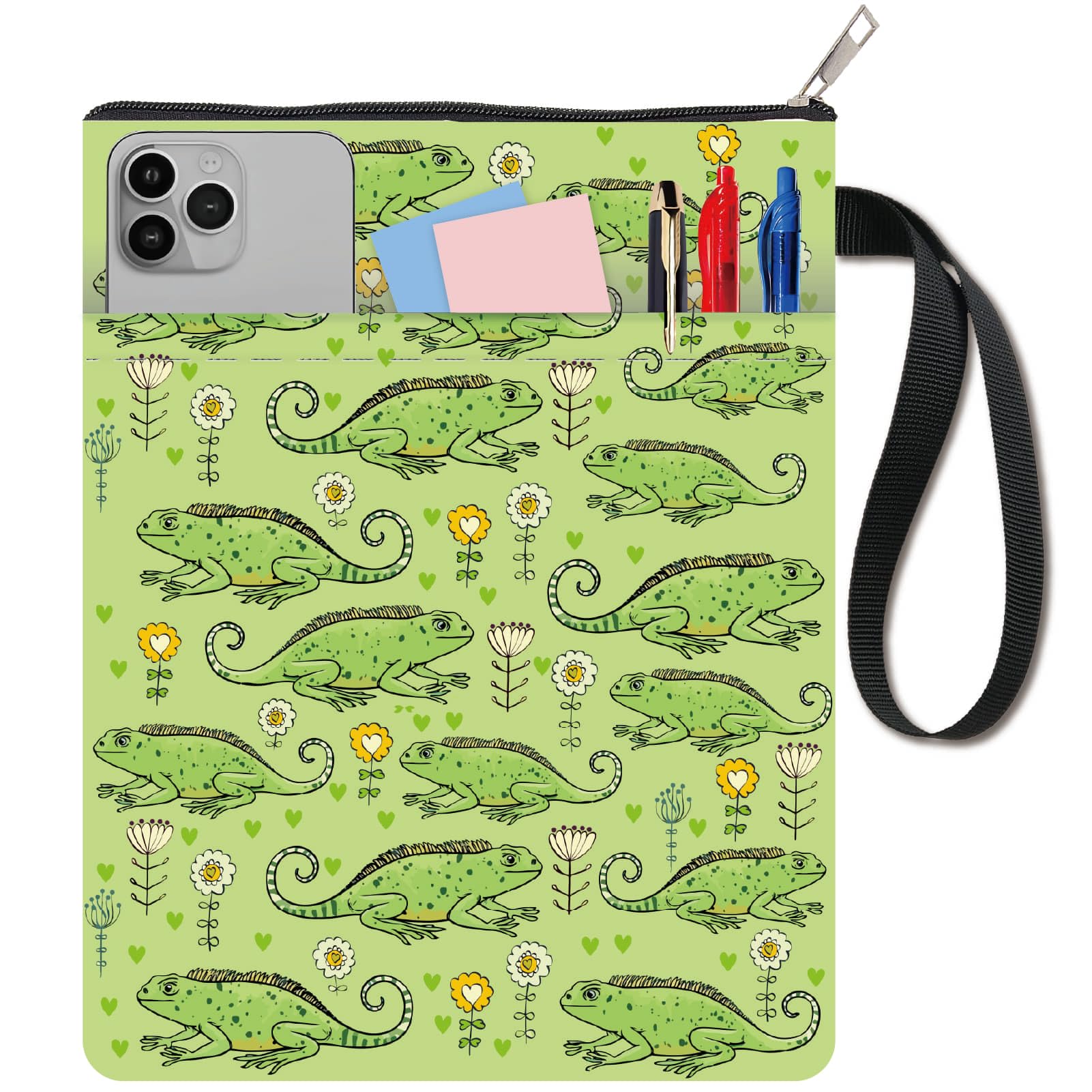 CRASPIRE Lizard Book Sleeve Book Cover Washable Cloth Zipper Front Pocket 11 x 8.7 Inch Fantasy Novel Reader Gift Bookish Inspired Paperback Protector Librarian Bookworm Hardcover Pouch Bibliophile