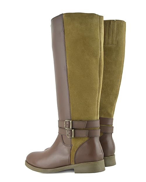 tan wide calf knee high boots