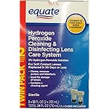 Equate Hydrogen Peroxide Cleaning & Disinfecting Lens Care System TwinPack, 2x12 Fl Oz, Compare to Clear Care