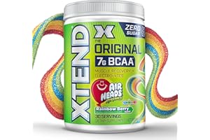 Xtend Original BCAA Powder Airheads Rainbow Berry Flavor, 7g BCAA and 2.5g L-Glutamine, Sugar Free Post Workout Muscle Recovery Drink with Amino Acids for Men & Women, 30 Servings