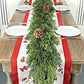LZNPA 6 Ft Real Touch Christmas Garlands with Pine Cone,Thick and Lush，Bendable guirnaldas navideñas, Lifelike Pine Cedar Garland, Christmas Garland for Mantle,Indoor Outdoor Christmas Decorations