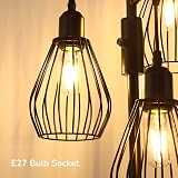 EDISHINE Industrial Floor Lamp Dimmable Wire Cage 3 LED Bulbs Included view 3