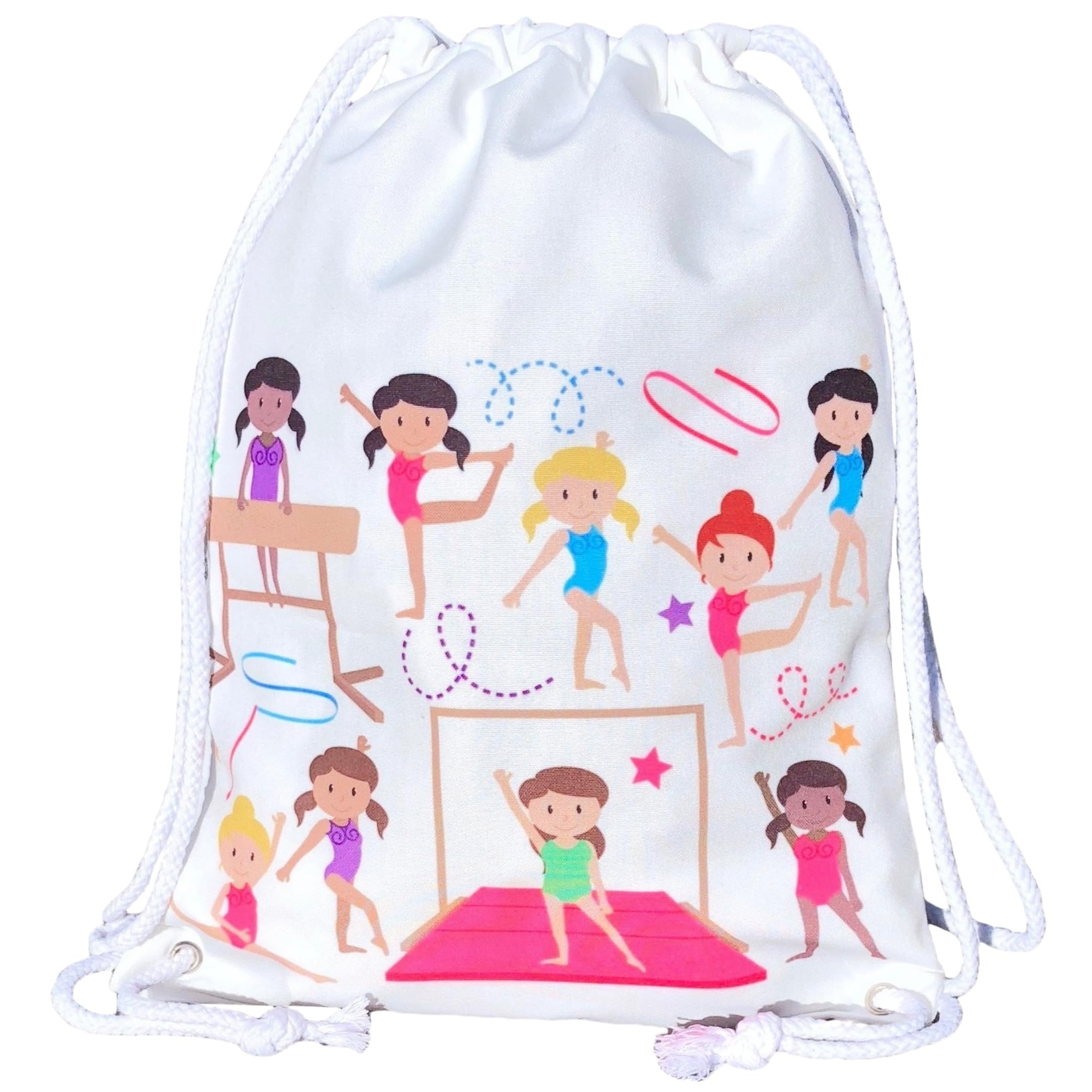 HECKBO Kids Gymnast Gym Drawstring Bag - 40x32cm - 12.6" x 15.8" - Lightweight String Bag - Kindergarten Daycare Crèche School Football - Children Kids Girl Boy Backpack, Sports, Fabric