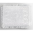 Montgomery Ward White Sham, 100% Cotton, Soft and Cozy Floral Design with Fringe, Tufted Decorative Pillow Cover (White, Standard 26" x 20")