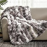 Cozy Bliss Faux Fur Throw Blanket for Couch, Fuzzy