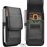 Tiflook Phone Holster for Samsung Galaxy S25 S24 S23 S22 S21 Ultra S20 FE S10 A02S A12 A13 A32 A51 A52 Note 20 Ultra Note 10 Plus Nylon Cell Phone Pouch Belt Holder Carrying Case with Belt Clip,Black