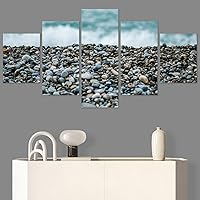 SIGNWIN 5 Panel Canvas Wall Art Aerial Beach Beach Coastal Cool Minimalism Multicolor Photography Relax/Calm for Home Decorations Ready to Hang - 60