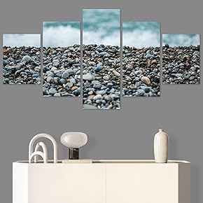 SIGNWIN 5 Panel Canvas Wall Art Aerial Beach...