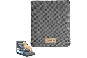 Replacement Cover for Miorun Extra Wide 5-Step Dog Stairs (Cover Only), Machine Washable, Anti-Slip, Fits Curved Dog Ramp for High Bed Up to 26", Light Grey