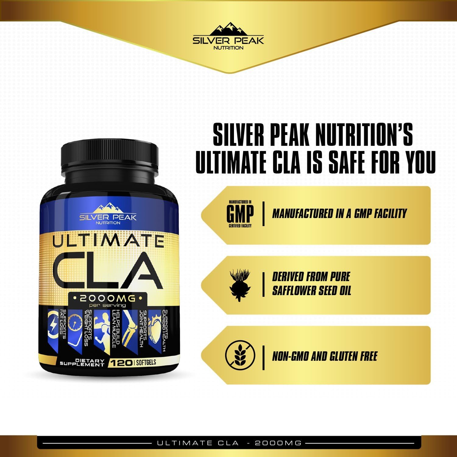 CLA, CLA Safflower Oil for Weight Loss, CLA Supplement for Men & Women