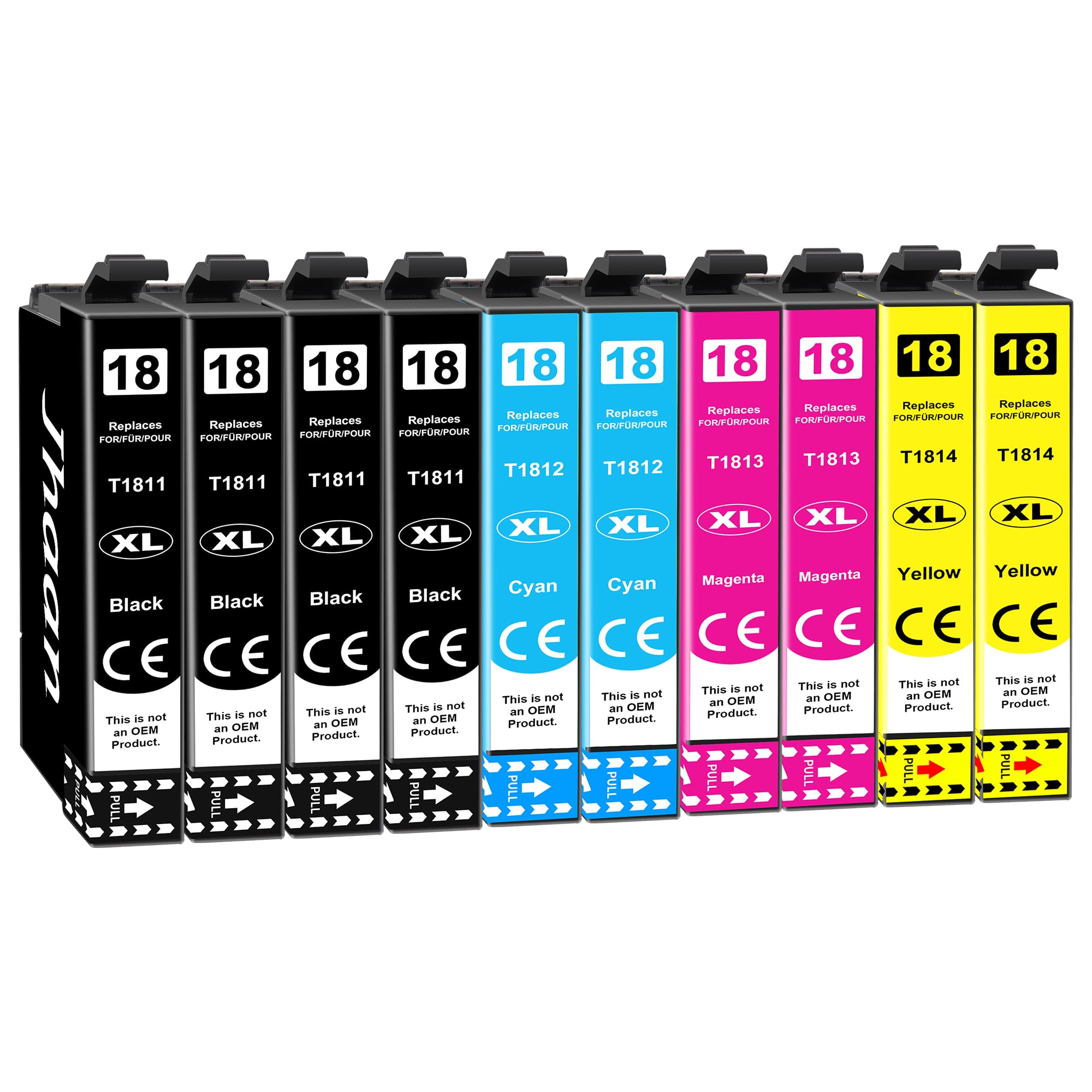 Jhaan 10 Pack 18XL Ink Cartridges for Epson 18XL Compatible with Epson Expression Home XP-215 XP-322 XP-325 XP-305 XP-312 XP-315 XP-205 XP-225 XP-202 XP-212