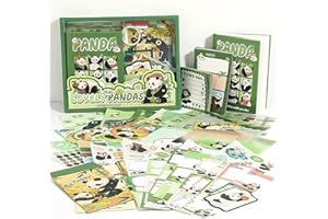 Auguro Cute Panda Scrapbook Kit A6 Grid Notebook Scrapbook Starter Kits for Adults Junk Journal Kit journaling Supplies kit Craft DIY Gift for Adult Teen Girl