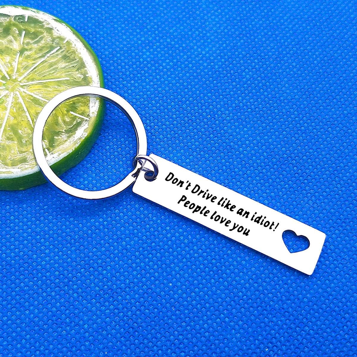 New Driver Gift for Women Men Drive Safe Keyring Don’t Driver Like An Idiot Keychain Drive Safe Key Ring for Graduation Gift for Daughter Son Christmas Birthday Gift for Trucker Boyfriend Husband Dad - Image 5