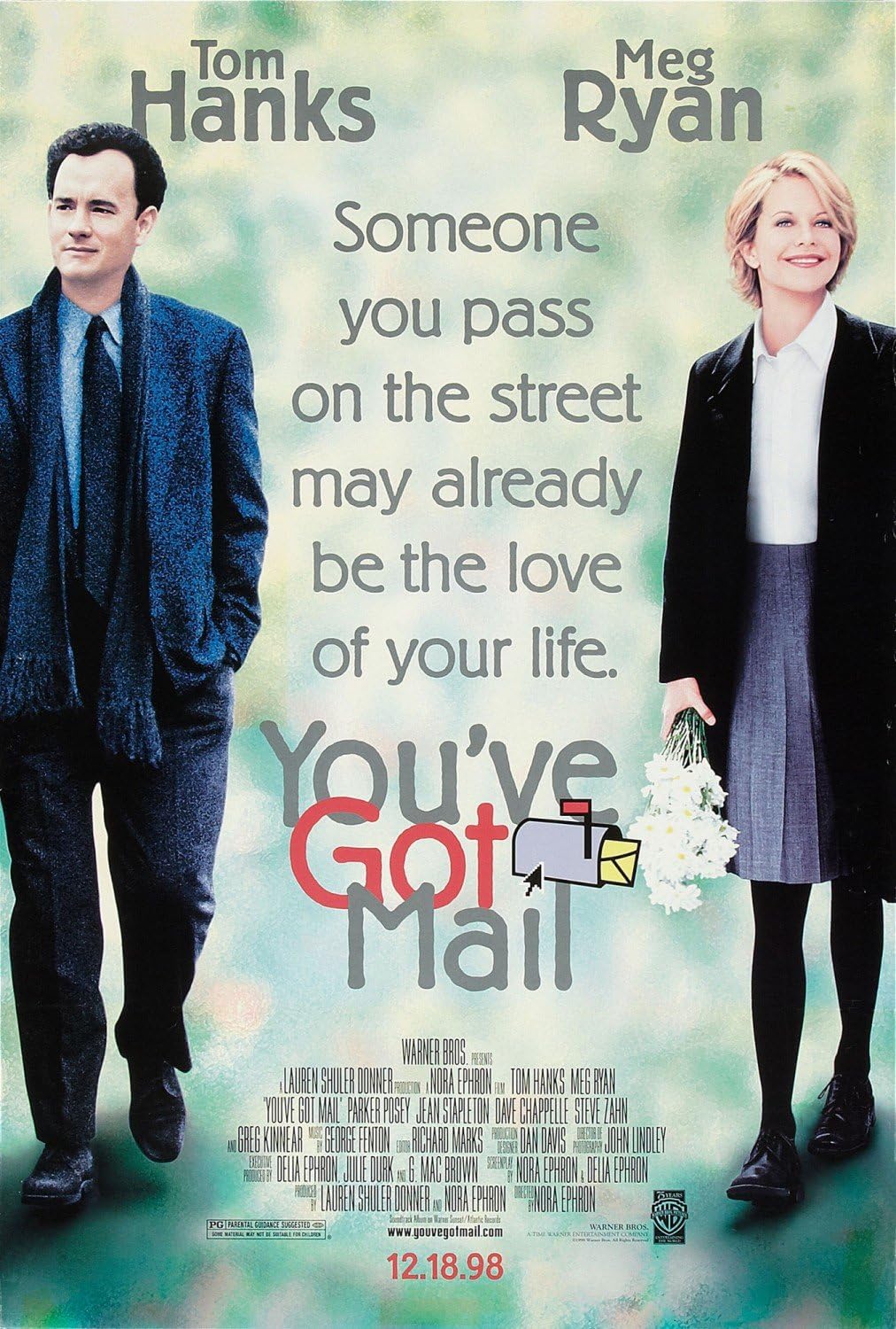 You've Got Mail Tom Hanks Meg Ryan Rolled Original Single Sided 27x40 Movie Poster 1998