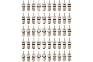 KIMISS Car Air Conditioning Valve Core, 50PCS High Pressure Valve Stem Core for R134 Series, Copper Construction, Universal F