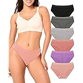 BAMBOO COOL Womens Underwear Bikini Underpants Lace Hipster Panties Soft Stretch Moisture Wicking Panties for Women, 6-Pack
