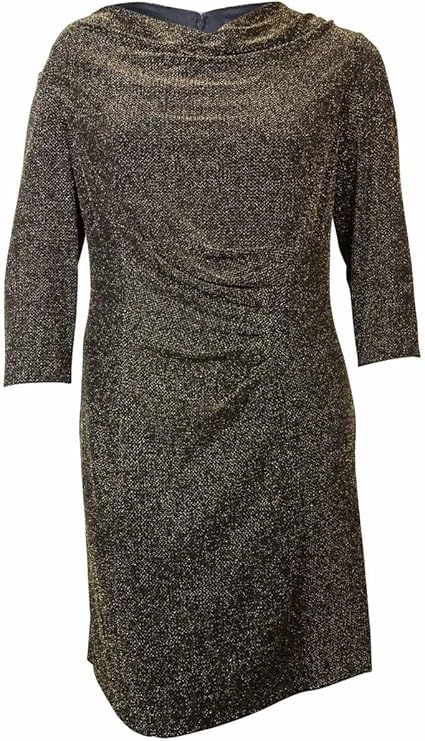 tahari black and gold dress