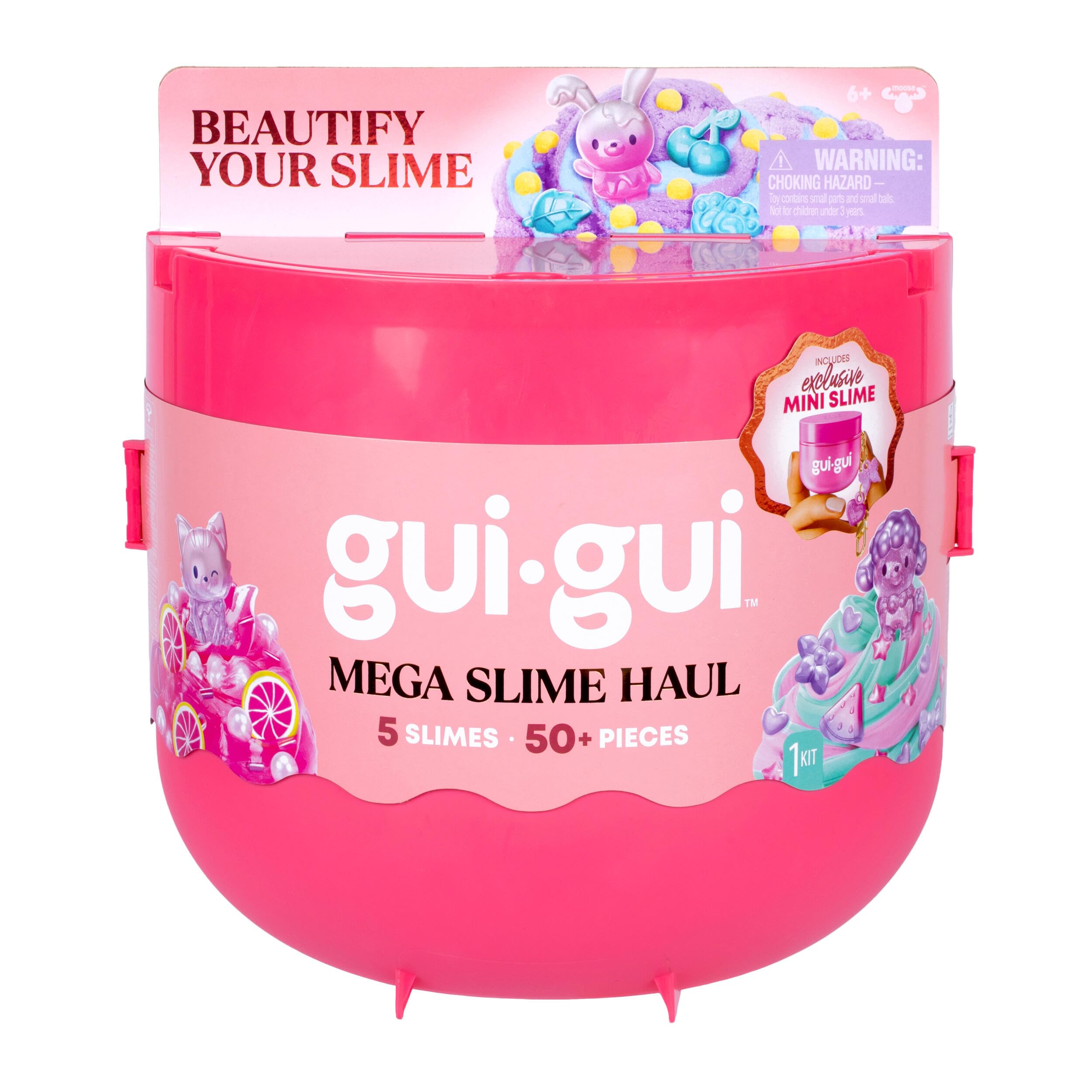 GUI GUI Mega Slime Haul, 향 슬라임 5개, 50개 이상의 피스, 아동용 장난감 | 구아샤 및 3-in-1 도구, 클라우드, 클리어, 버터, 젤리, 크런치 슬라임, 만 6세 이상 아동용, 만 6세 여아 생일