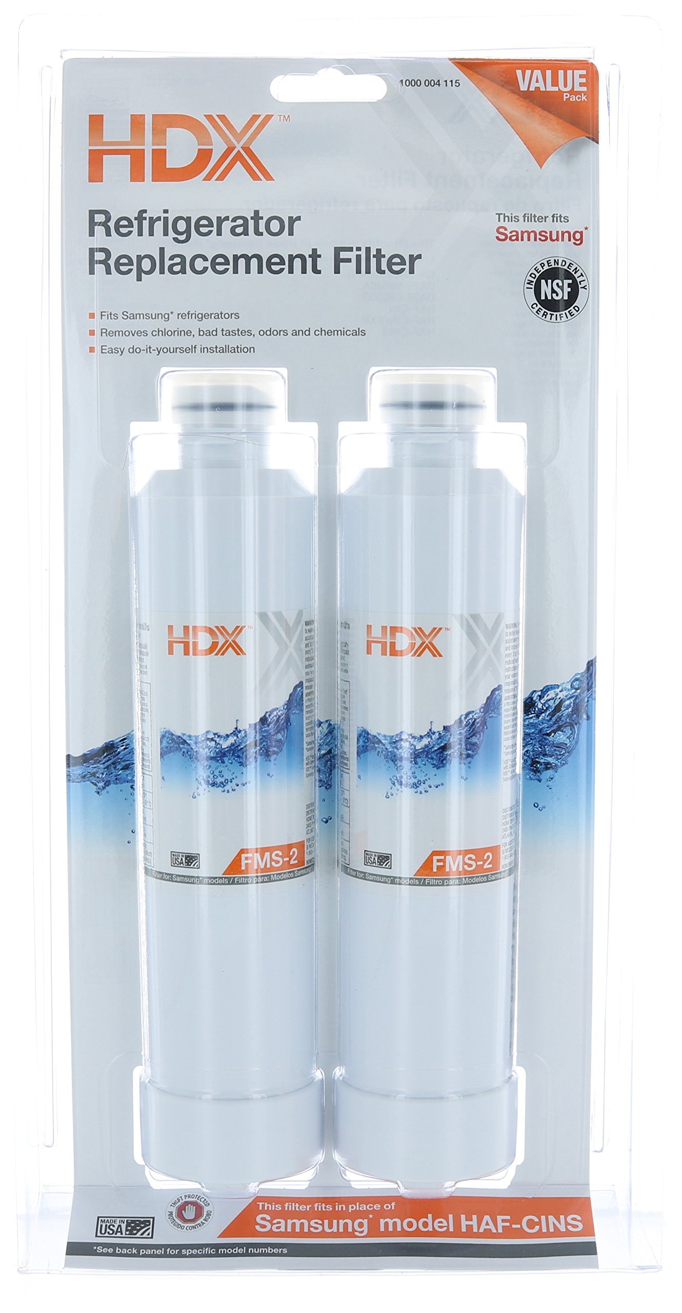 HDX FMS-2 Replacement Water Filter/Purifier for Samsung Refrigerators (2 Pack)