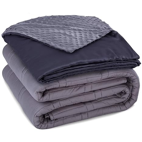 Cozirest Cooling Weighted Blanket 20 Lbs 60x80 Cool Bamboo Cozy Minky Dual Sided Cover Included Heavy Blanket For Adults From 190 260 Lbs