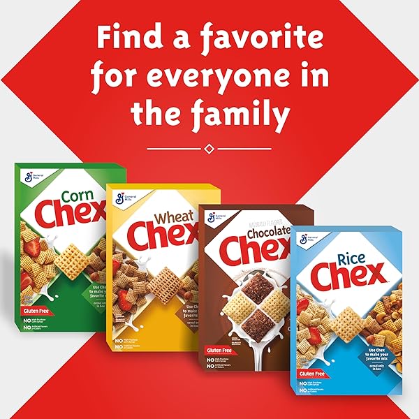 CORN CHEX GLUTEN FREE BREAKFAST CEREAL, HOMEMADE CHEX MIX INGREDIENT, FAMILY SIZE, 18 OZ