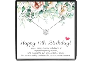 JeeweLife Birthday Gifts for Women Girls Sterling Silver Cubic Zirconia Necklace 7-80 Year Old Birthday Gifts