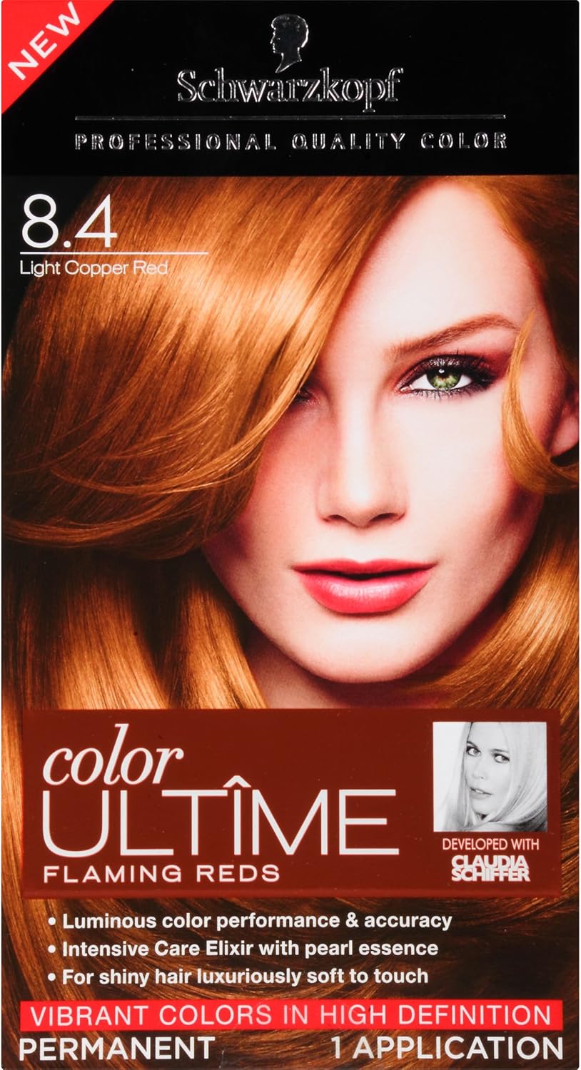Schwarzkopf Color Ultime Flaming Reds Hair Coloring Kit, 8.4 Light Copper Red (Pack of 2) by