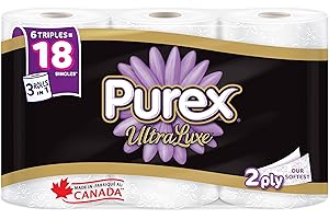 Purex UltraLuxe Luxuriously Soft & Thick Toilet Paper, 6 Triple Rolls = 18 Single Rolls`