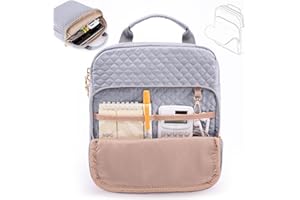 APOFFICE Book Sleeve with Zipper Book Pouch,Quilted Book Carrier, Book Covers for Book Lovers,Multi-Pocket Book Protector Case for Hardcover,Book Accessories, Bible Bags for Bible Study Supplies, AA Books