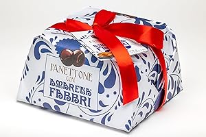 Amarena Fabbri Cherries, Panettone with candied cherries inside, Italian holiday Cake, Hand-Wrapped, Made in Italy, 2.2 pound