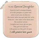 Bonus Daughter Jewelry Box Organizer - Gift from Mom to Step Daughter for Birthday, Graduation, Christmas, Wedding - Teen Girls Gift Ideas