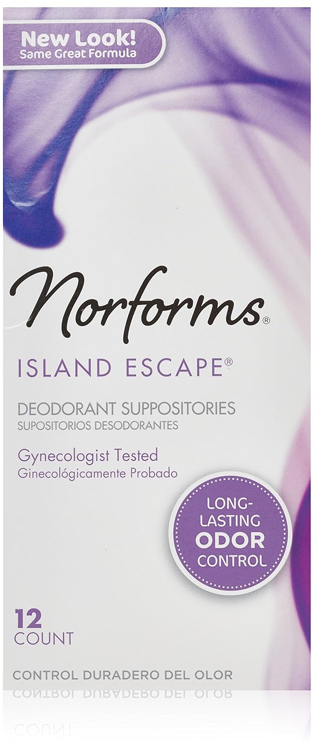 Norforms: Island Escape, Long Lasting Feminine Deodorant - 12 Suppositories : Beauty