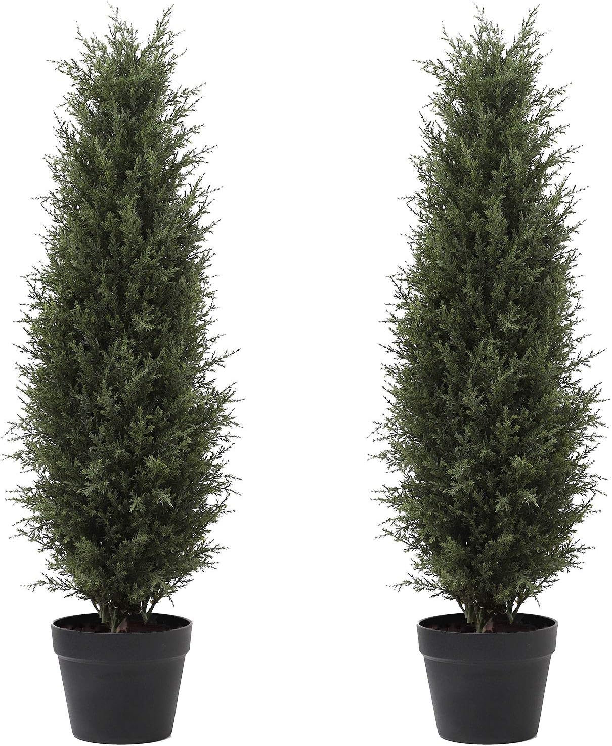 Artificial Cedar Tree, Boxwood Topiary Tree with Plastic Pot, Cypress Topiary Trees Artificial, Faux Palm Tree for Outdoor and Indoor Decoration, Ficus Tree, 36inch -