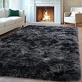 Mugorn 8x10 Area Rugs for Living Room, Large Fluffy Rugs for Bedroom, Soft Carpet Shag Kids Room Rug, Non-Slip Fuzzy Rugs Indoor (Black Grey Tie-Dyed, 8ft x 10ft)