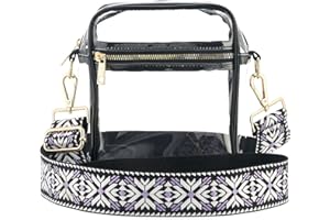 WEIMZC Clear Crossbody Bag Stadium Approved,Adjustable Shoulder Strap Clear Crossbody Purse for Concerts,Sports Events