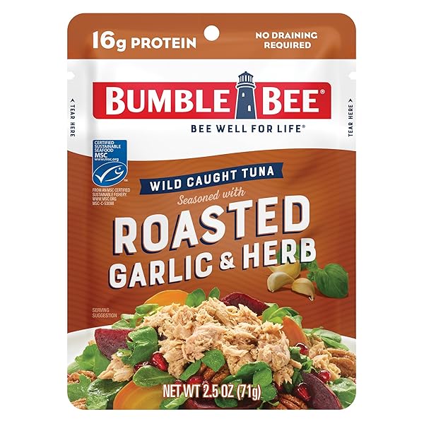 BUMBLE BEE ROASTED GARLIC & HERB SEASONED TUNA,...