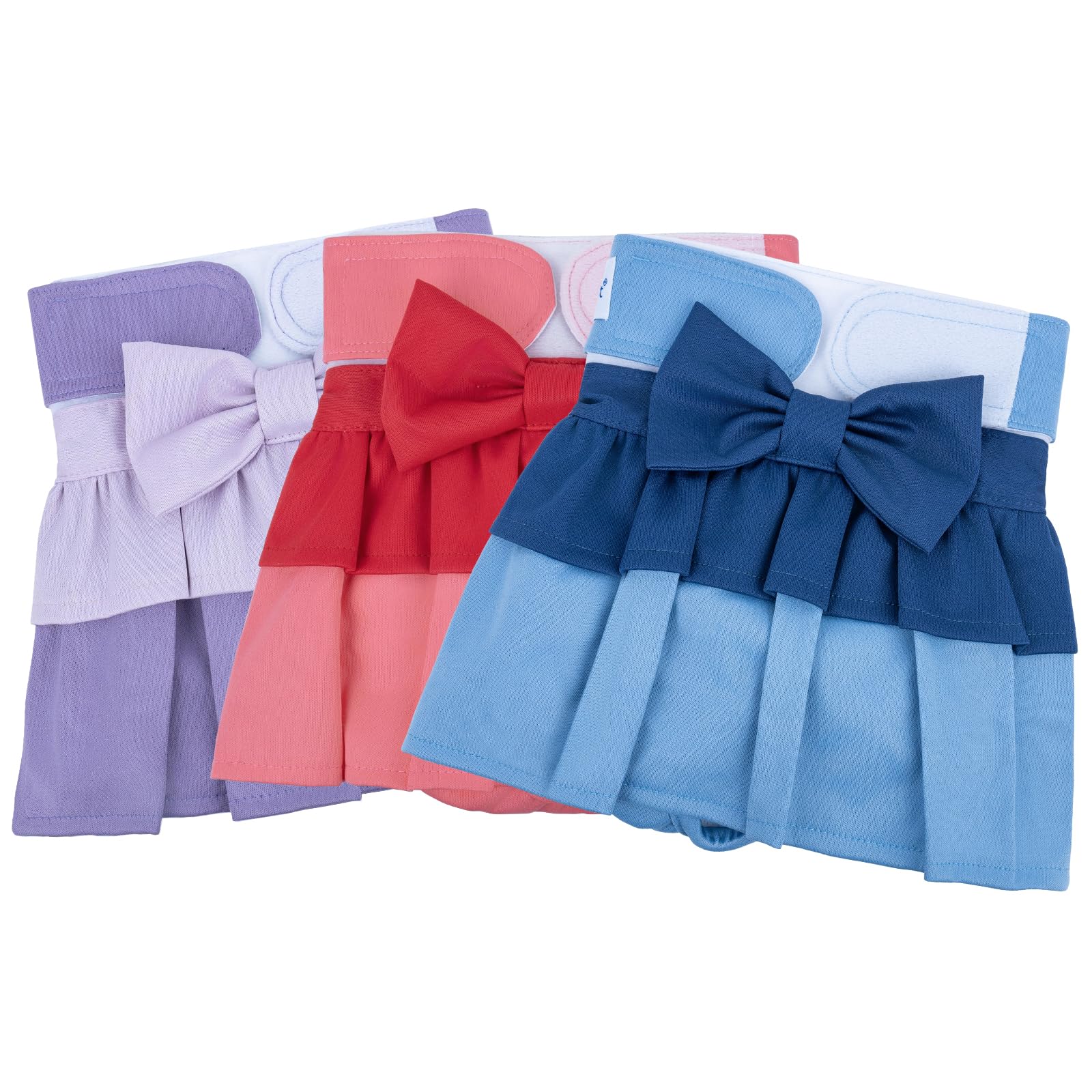 Pet Soft Dog Nappies Female - Washable Period Season Pants for Female Dogs Pets, 3Pack Super Absorbent Female Dog Diapers with Cute Design (Solid, XL)