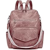 WYFJNX Backpack Purse for Women PU Leather Backpack Ladies Fashion Handbag Designer Shoulder Bag Small Travel Bag Pink