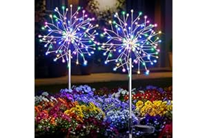 suddus Solar Garden Lights Outdoor Waterproof Decorative, 2Pack 150LED Firework Lights 8 Modes, Multicolor Solar Fairy Light for Yard, Patio, Pathway, Flowerbed Party Wedding Decor