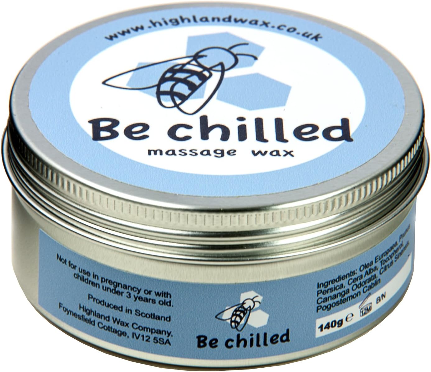 Be Chilled Massage Wax (140g) - Oriental Scent - Natural - 140g - Unisex - Professional Massage Therapists & Clients