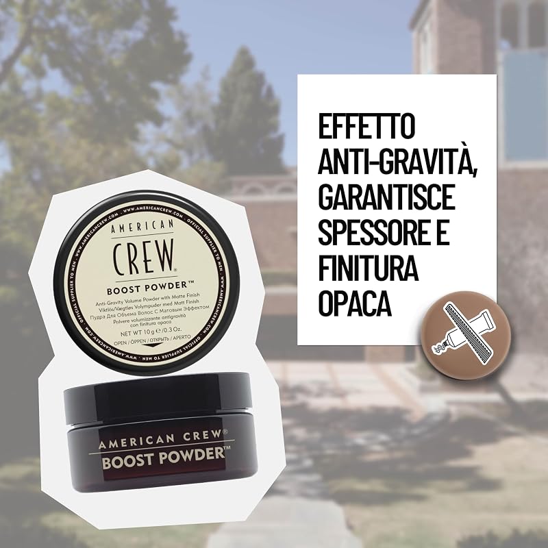 Boost Powder, Polvere Styling Volumizzante Uomo, Tenuta Leggera & Finish Opaco, Dona Corpo, Spessore e Volume ai Capelli, 10g